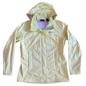 Marmot Crystalline Hooded Raincoat Jacket Sz L Neon Yellow MemBrain Strata